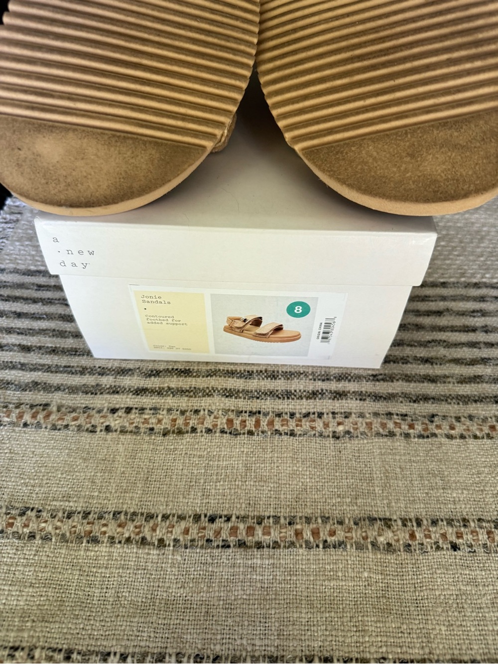a new day Tan Woven Double-Strap Platform Sandals with Buckle Accents - Picture 2 of 3